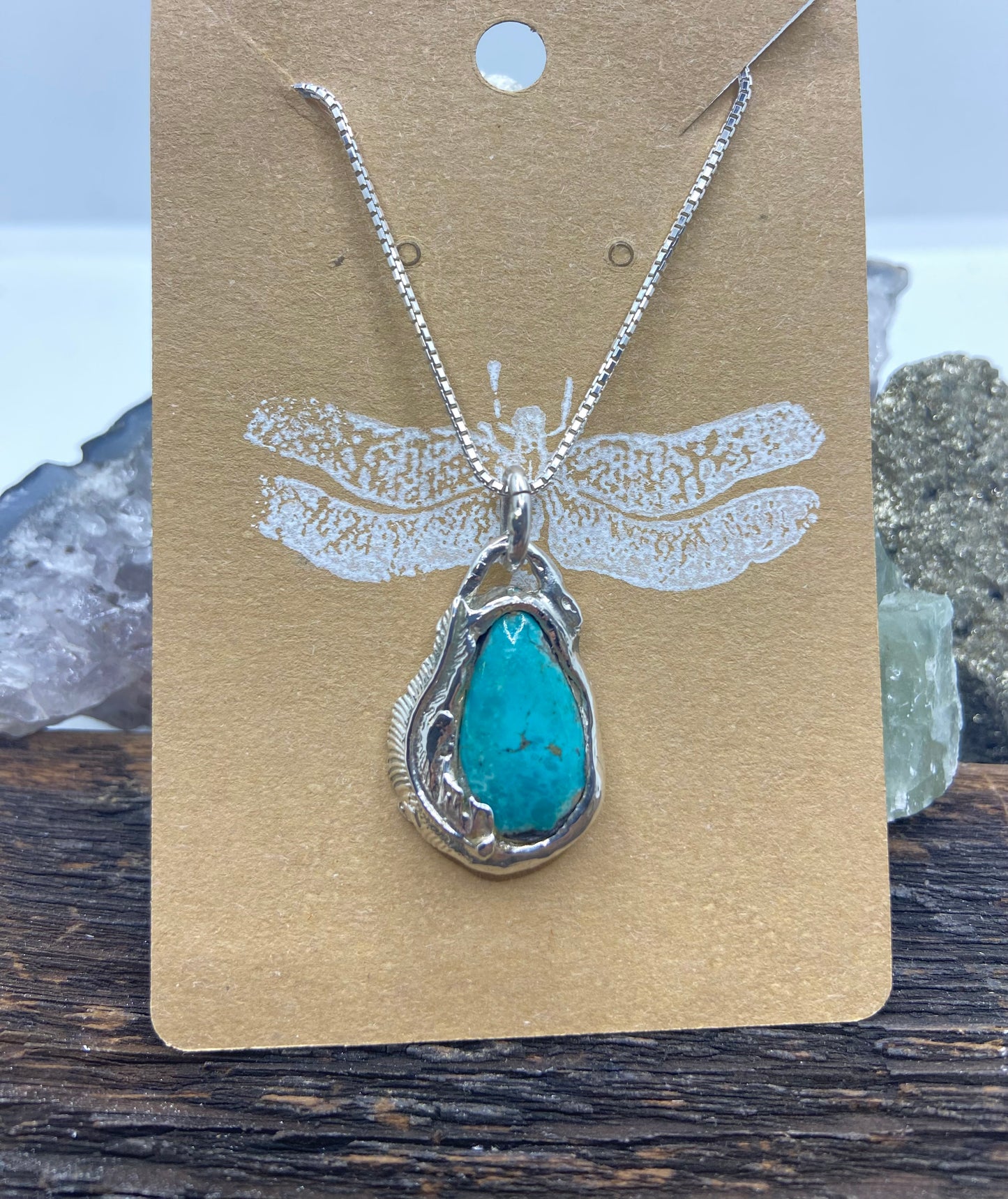 Turquoise Sterling Silver Feather Pendant