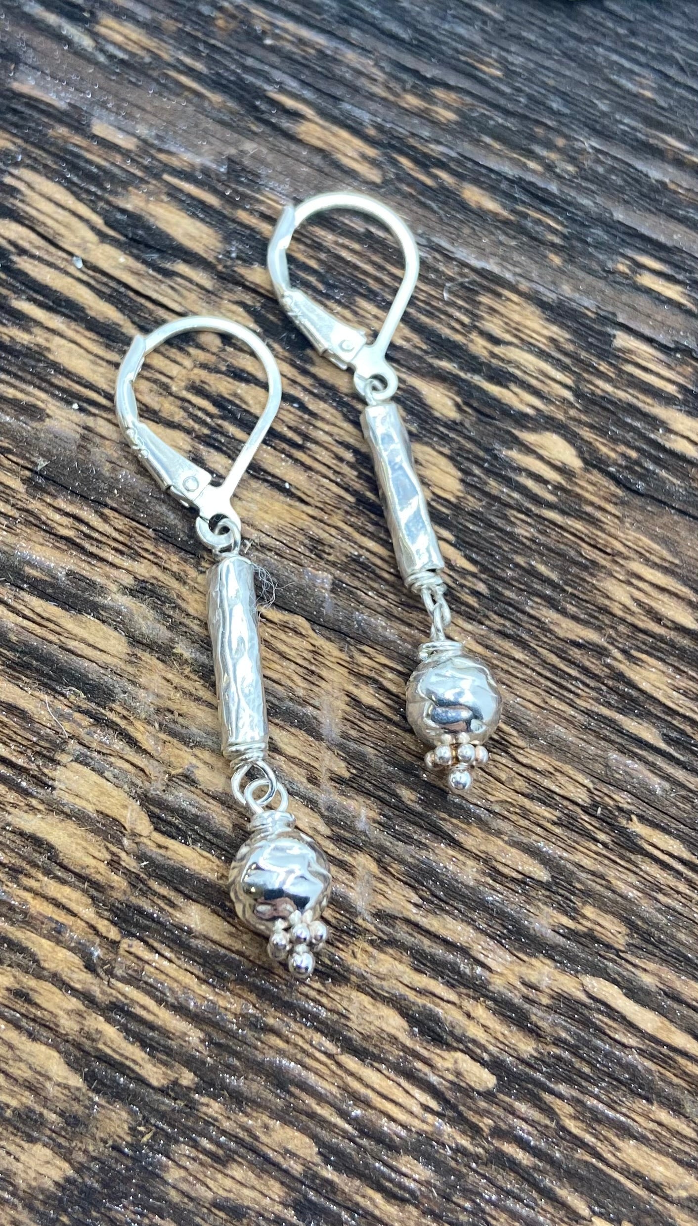 Hammered Sterling silver Earrings