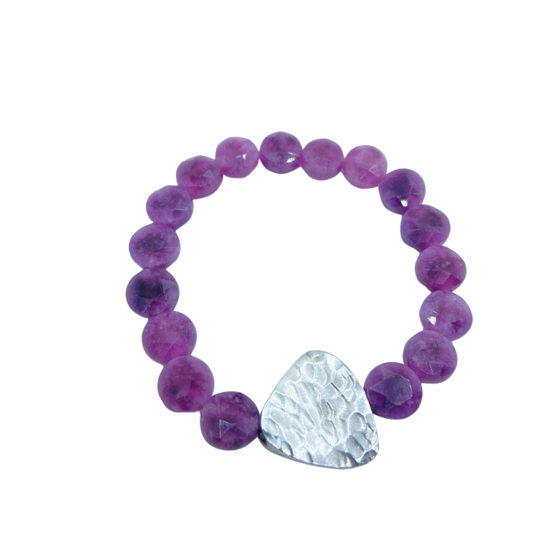 Lepidolite & Silver Stretch Bracelet