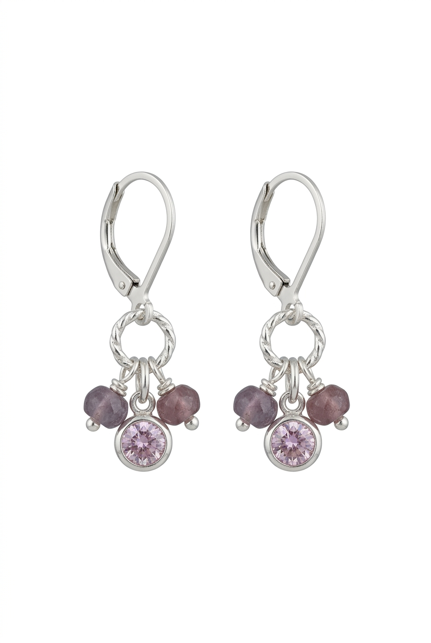 Tourmaline & Cubic Zirconia Drop Earrings