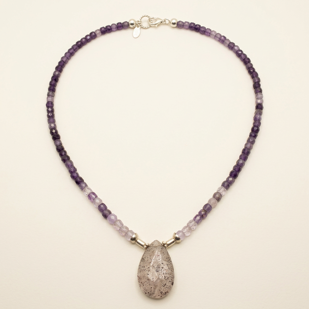 Ruby & Pink Tourmaline Quartz Pendant Necklace