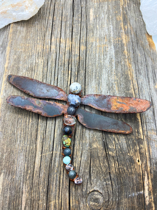 Granite Gemstone Dragonfly Magnet