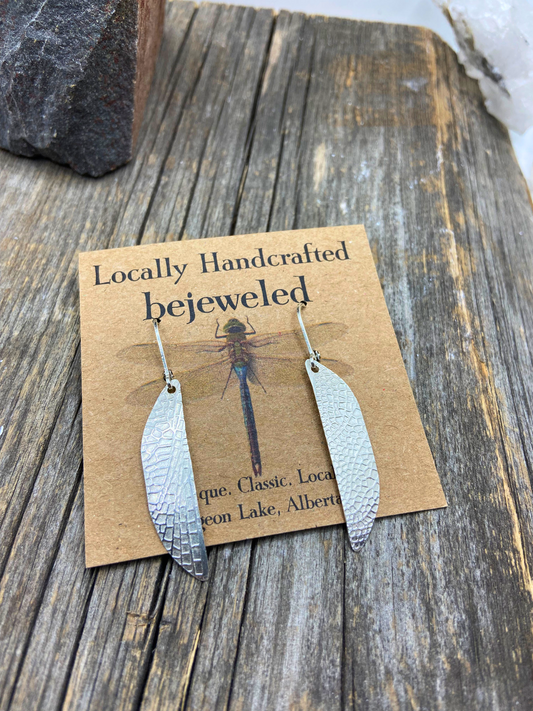 Dragonfly Wing Silver Earrings