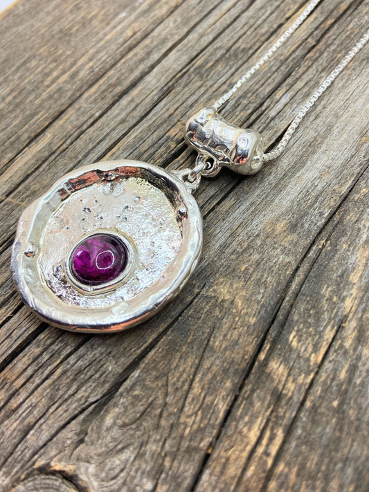 Garnet Moon Necklace