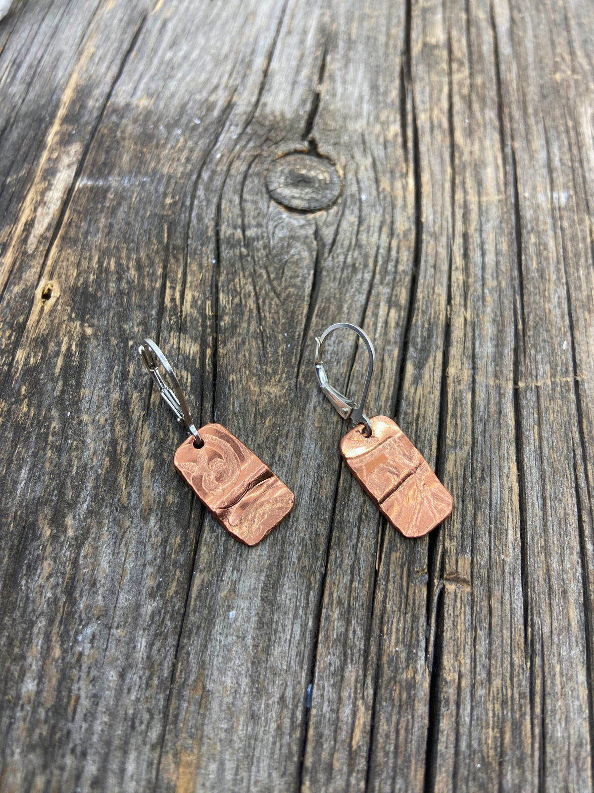 Delicate Copper Wave Earrings