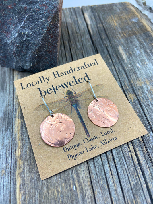 Damask Copper Earrings