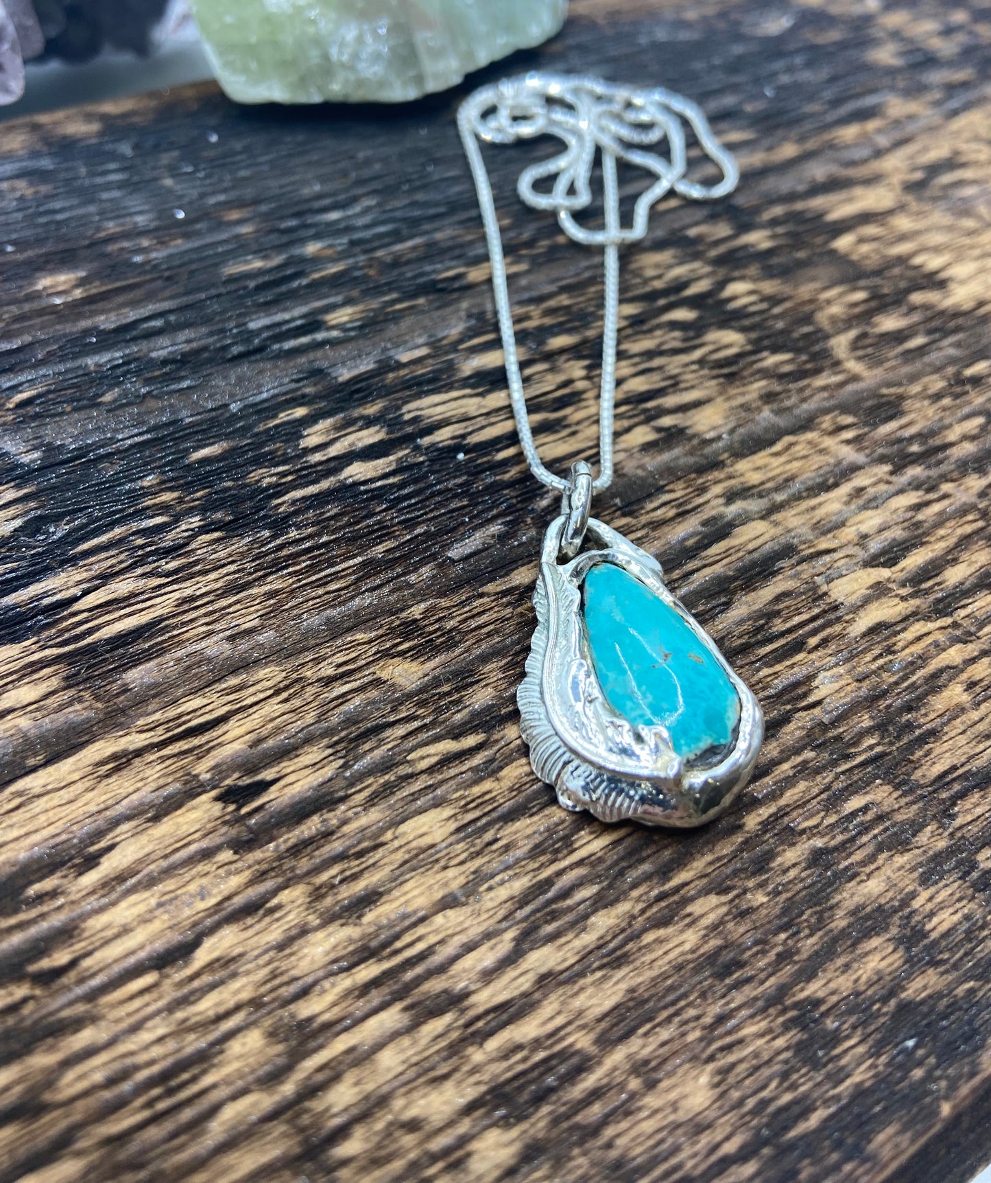 Turquoise Sterling Silver Feather Pendant