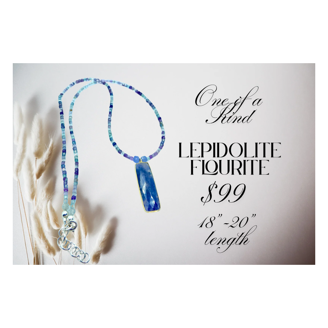 Lepidolite & Fluorite Necklace