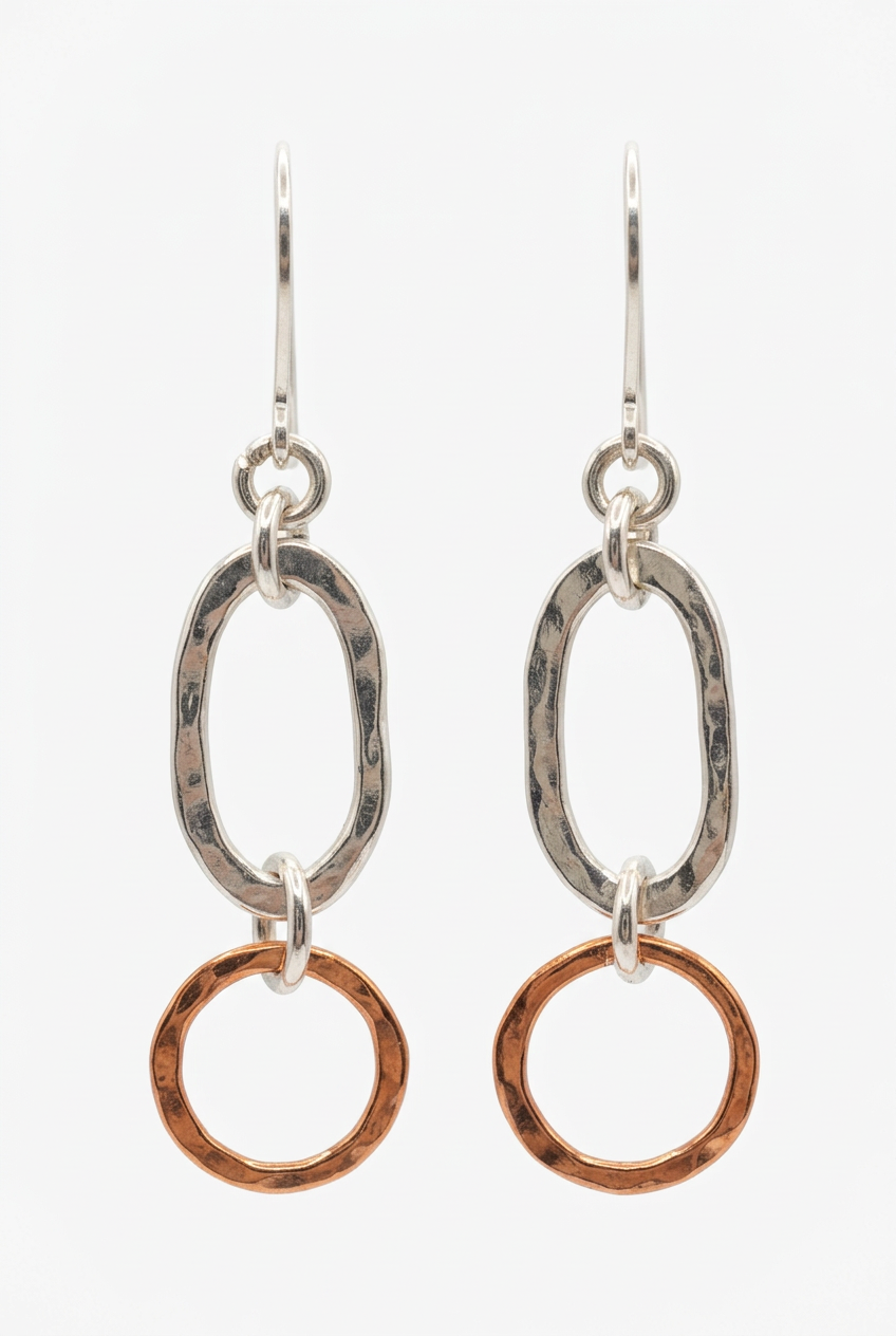 Earrings isolated on a clean white background