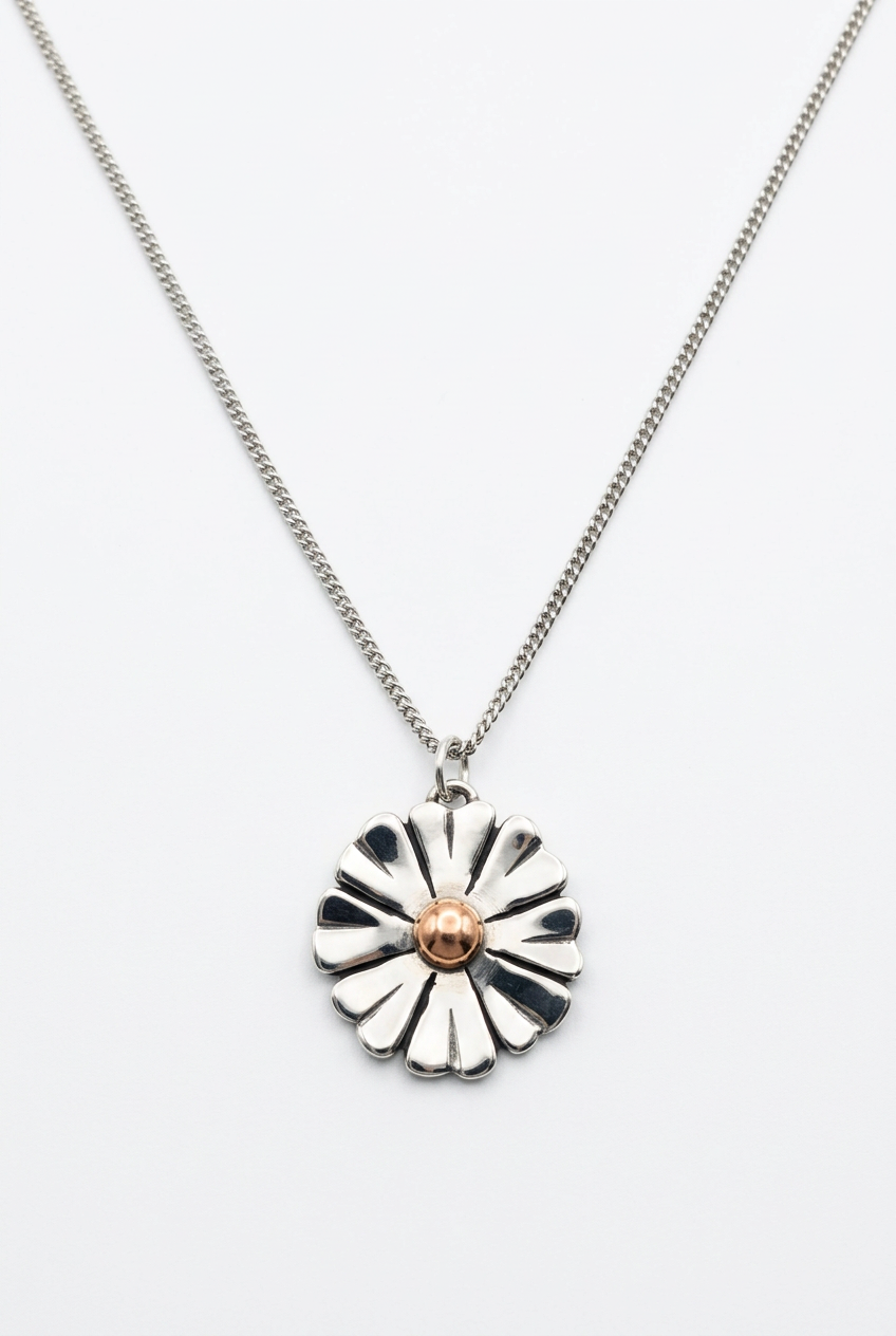 Flower necklace on a clean white background