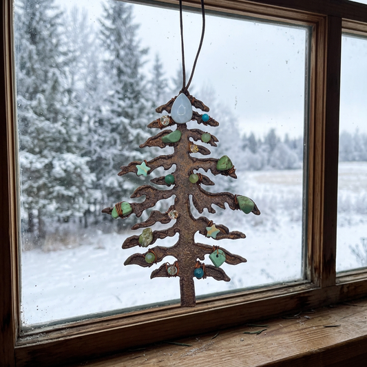 Blue & Green Gemstone Christmas Tree Ornament