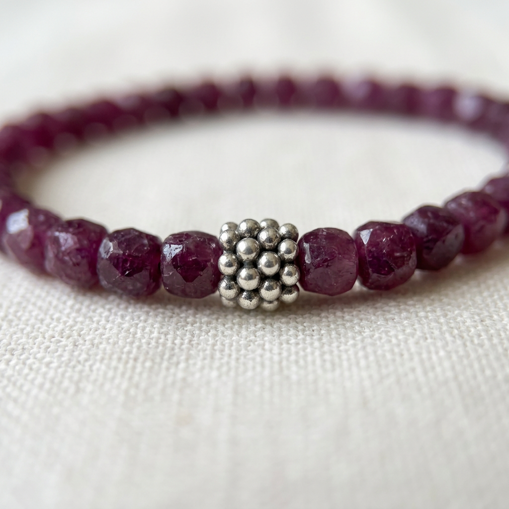 Ruby Stretch Bracelet – Silver Accent