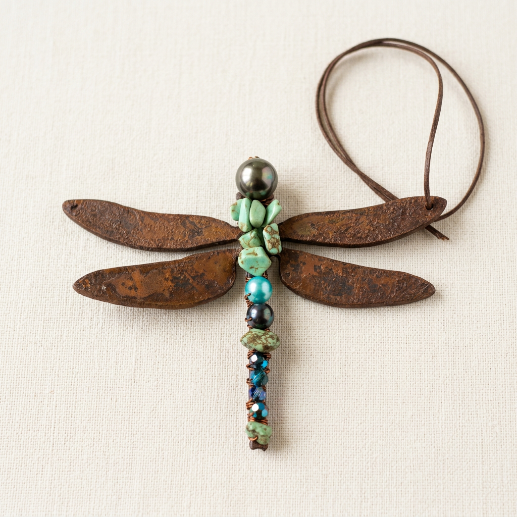 Green & Blue Gemstone Dragonfly