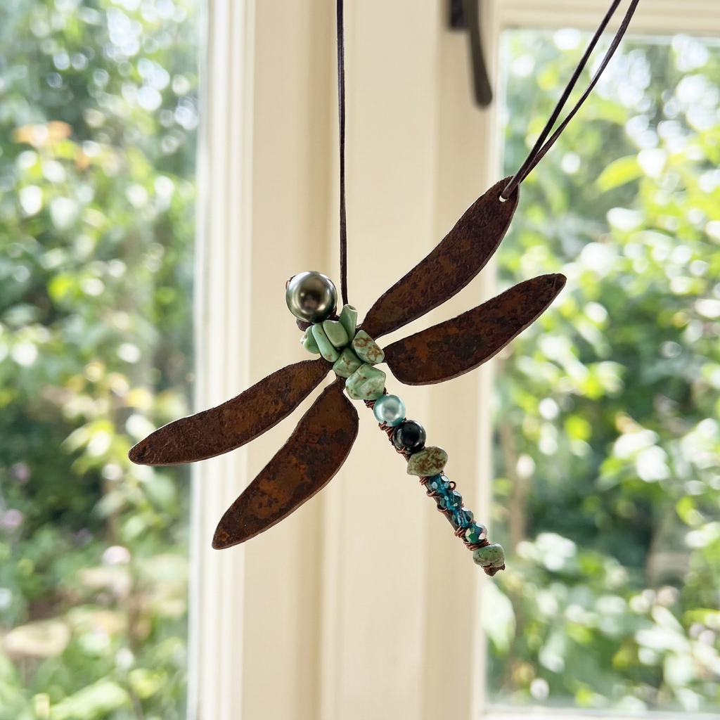Green & Blue Gemstone Dragonfly
