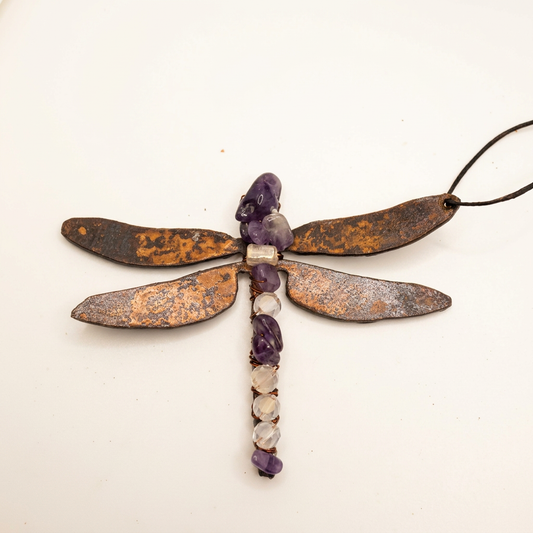 Amethyst & Crystal Gemstone Dragonfly