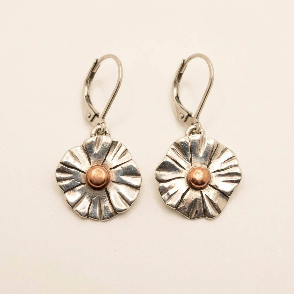 Handcrafted Silver Daisy Earrings