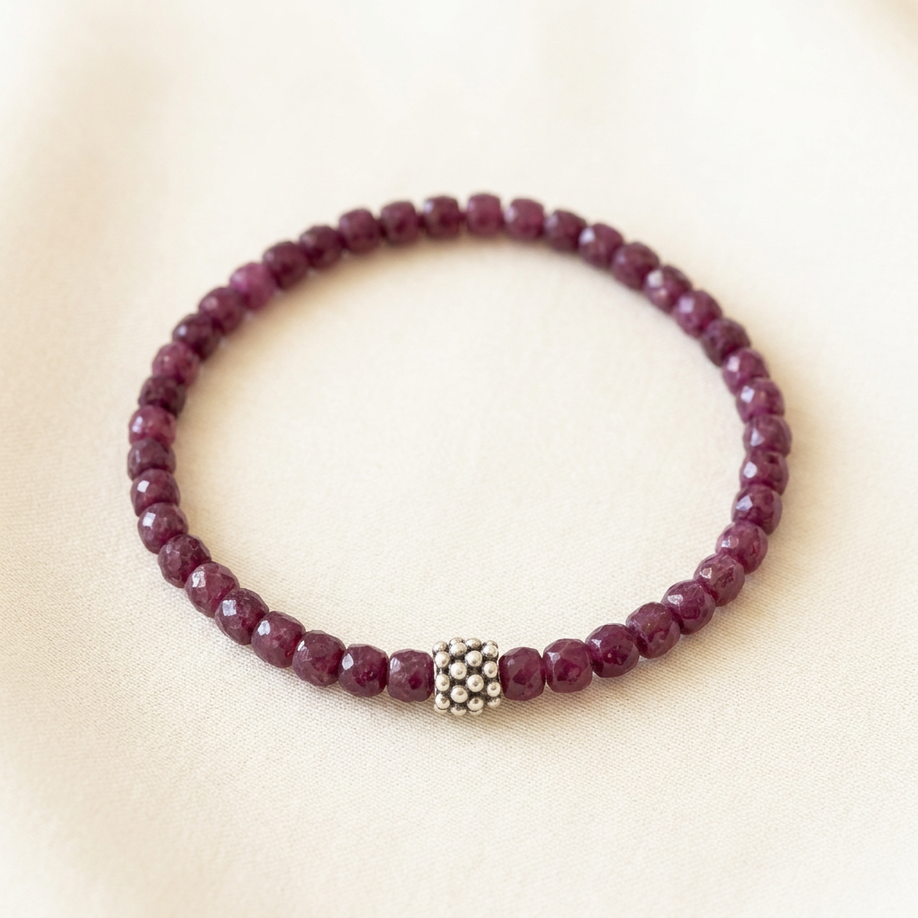 Ruby Stretch Bracelet – Silver Accent