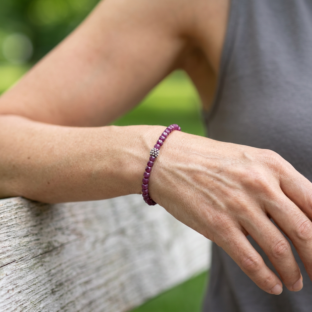 Ruby Stretch Bracelet – Silver Accent