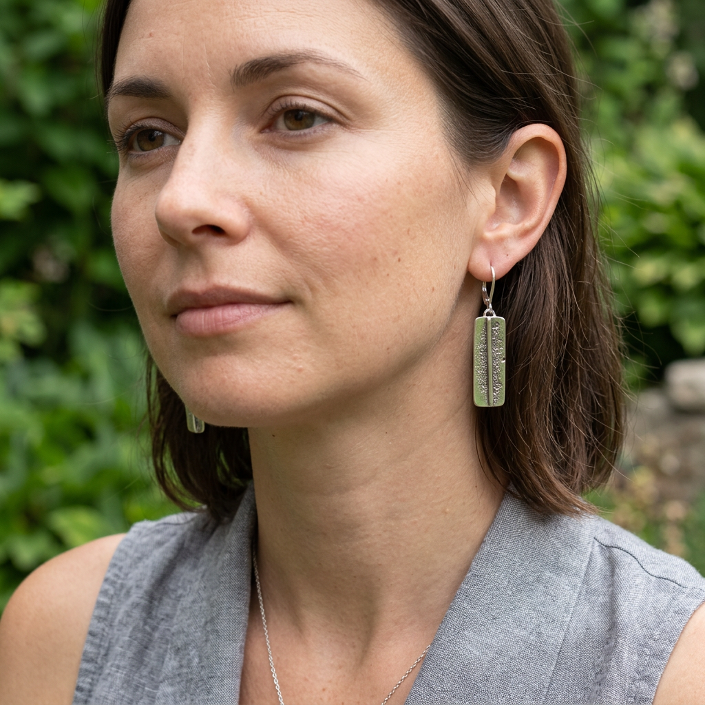 Silver Dust Textured Sterling Silver Earrings