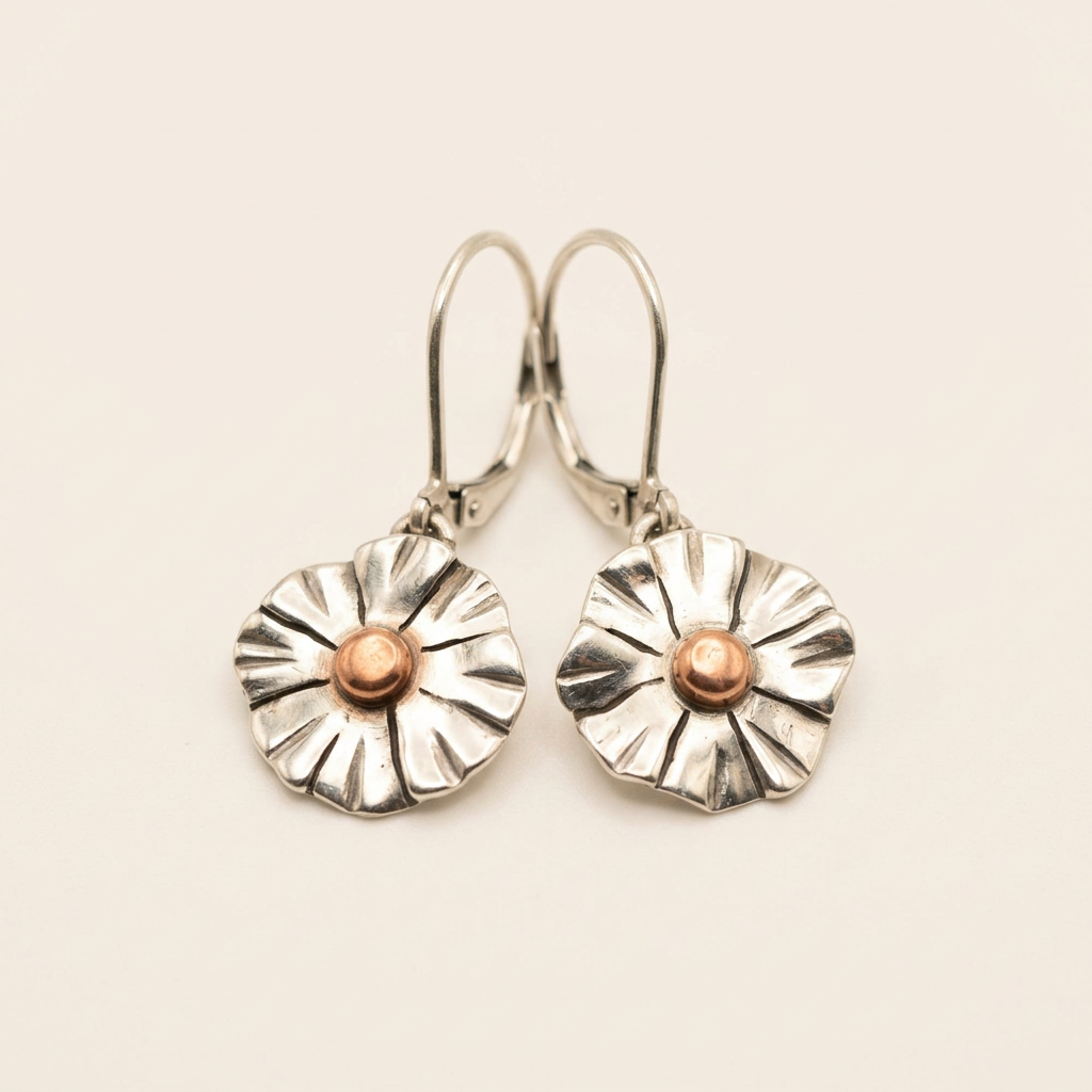 Handcrafted Silver Daisy Earrings