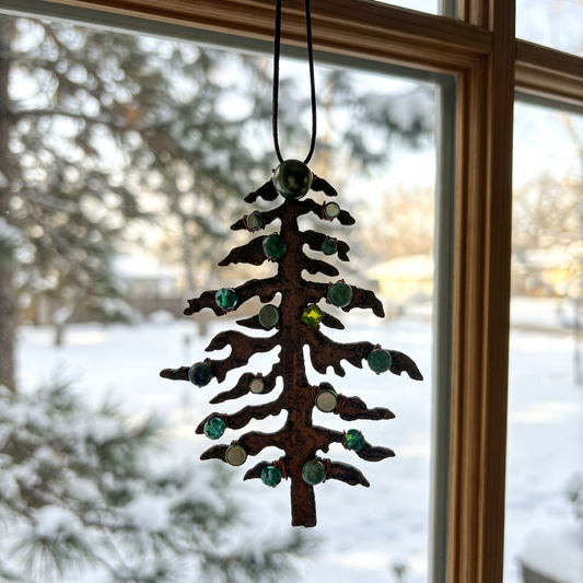 Green & Teal Gemstone Christmas Tree Ornament