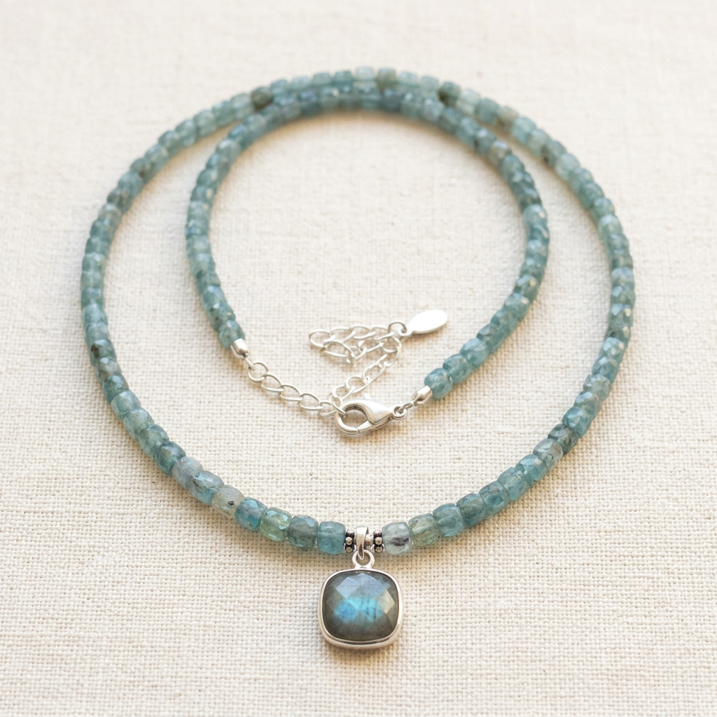 Faceted Apatite & Labradorite Pendant Necklace