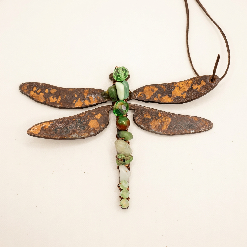 Green Gemstone Dragonfly