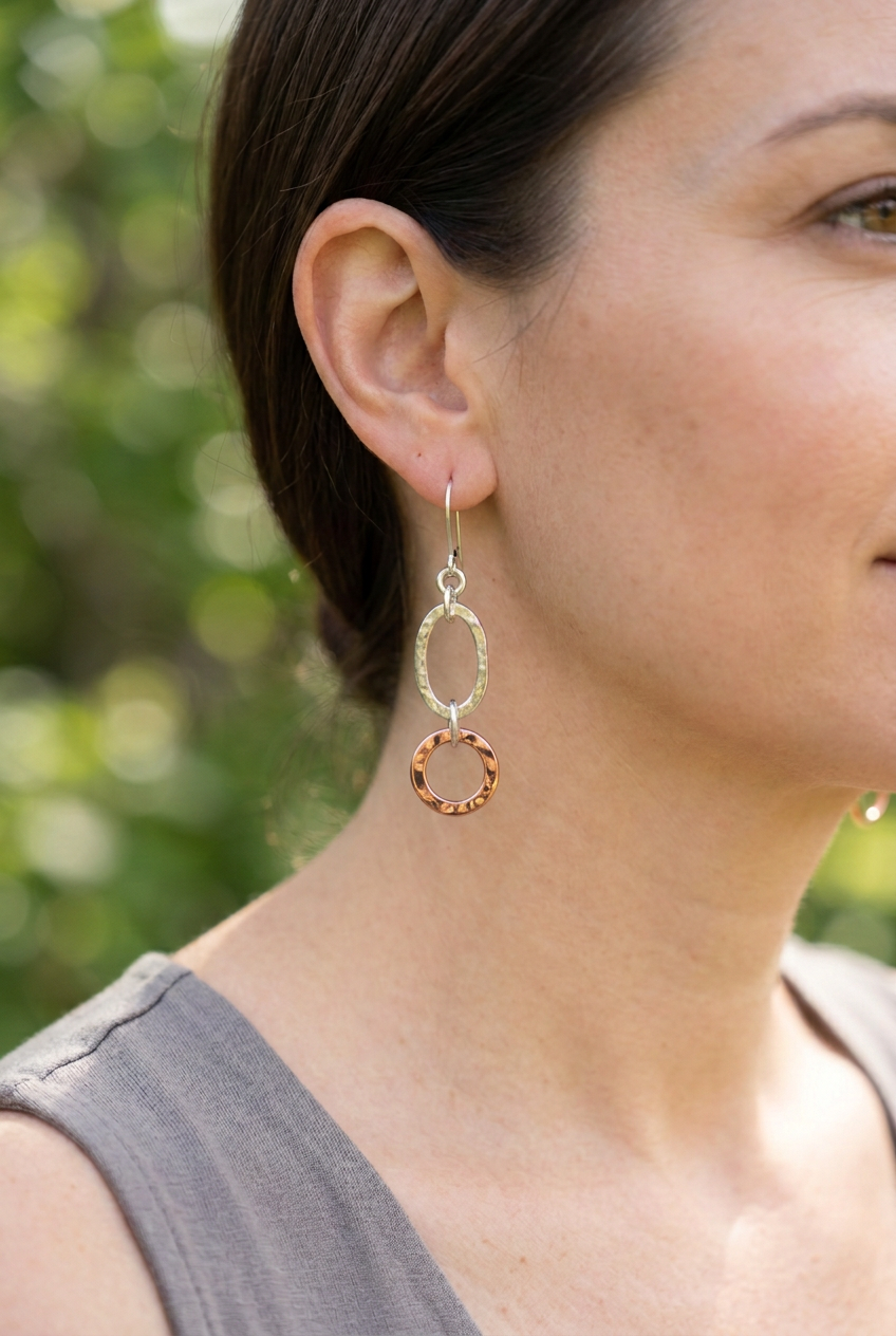 Model photo with brighter polished copper rings